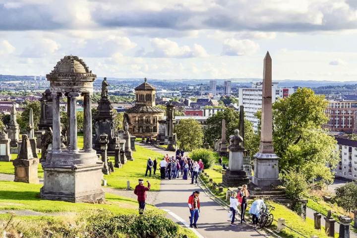 a group of people standing in front of a building