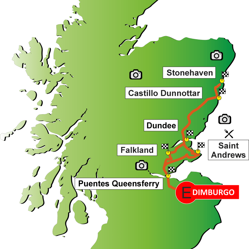 Mapa Excursión Saint Andrews
