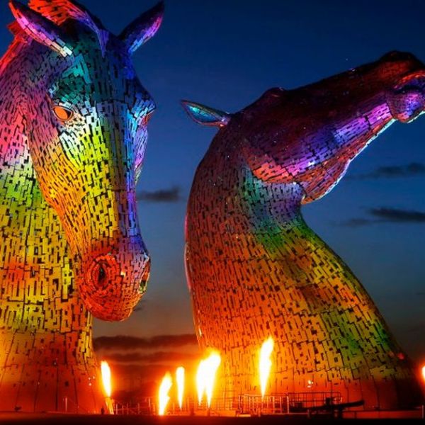 The Kelpies Sculptures at Night